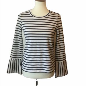 Madewell Ivory & Black Striped top